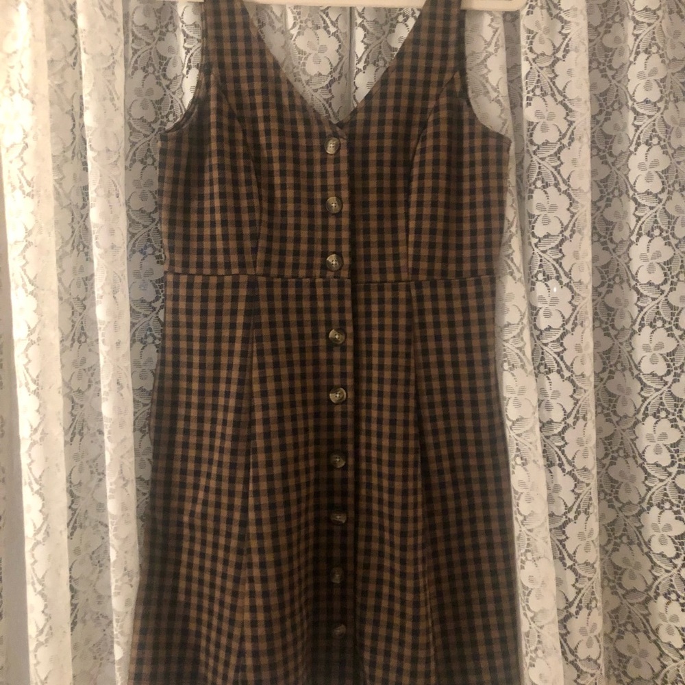 American Eagle plaid button up mini dress🧸🤎